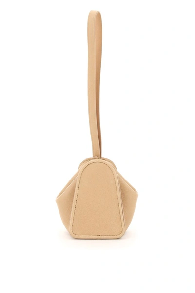 Lemaire Leather Bucket Purse In Beige