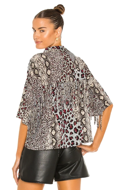 One Teaspoon Punk Python Fringed Savanna Shirt In Animal