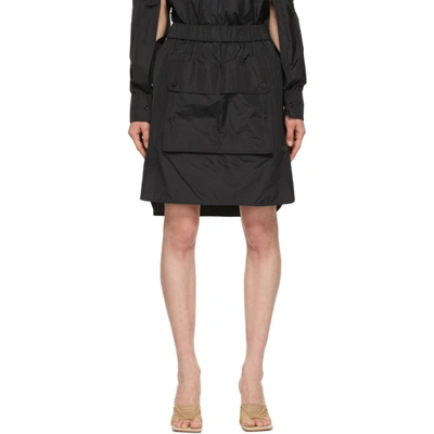 Max Mara Elide Utility Taffeta High-low Skirt In Black