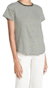 Madewell Damien Stripe Whisper Cotton Rib Crewneck T-shirt In Warhol Stripe Coal