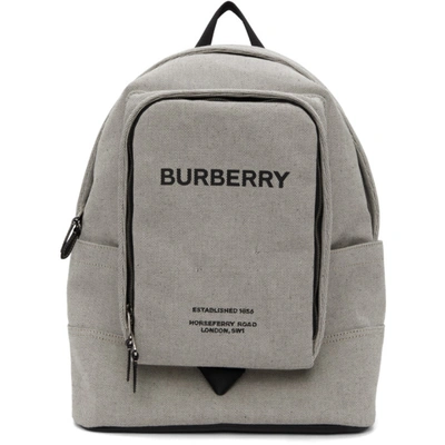 Burberry Large Jack Horseferry Logo Canvas Backpack In Black
