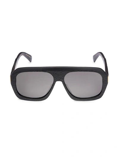 Dunhill Men's Thick Rectangle Acetate Sunglasses In 4m Black