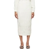Totême Frayed Crinkled Silk-habotai Midi Skirt In White