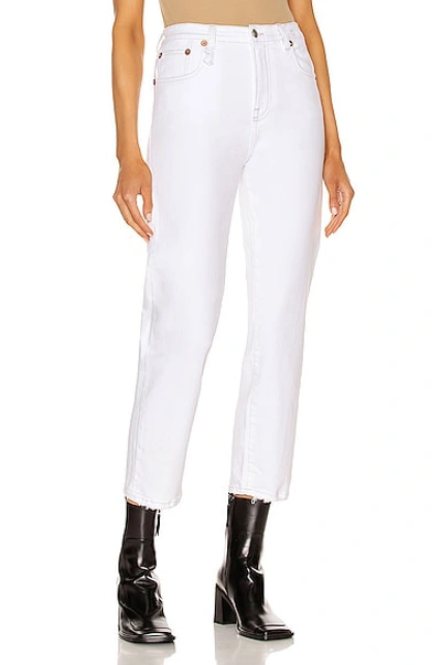 R13 Shelley Slim-fit Raw-hem Jeans In Bale White