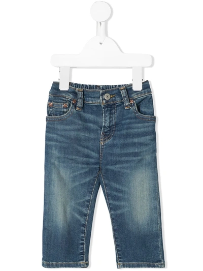 Polo Ralph Lauren Babies' Faded-effect Jeans In Blue