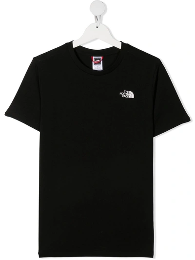 The North Face Teen Logo-print Cotton T-shirt In Black