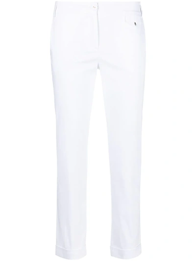 Patrizia Pepe Cropped Slim-fit Trousers In White
