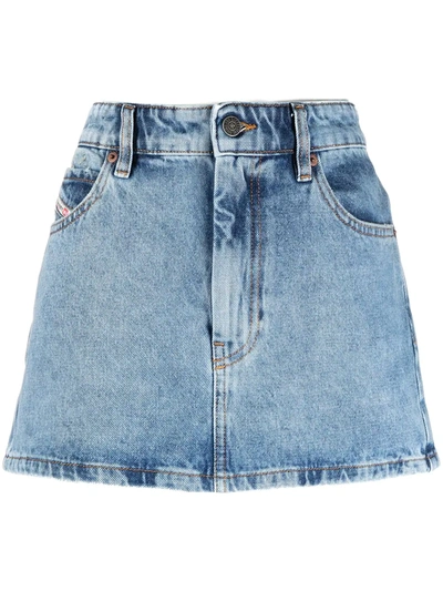 Diesel Eisy Denim Mini Skirt In Blue
