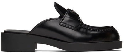 Prada Logo Platform Loafer Mule In F0002 Black