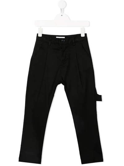 Paolo Pecora Teen Loop-detail Trousers In Black