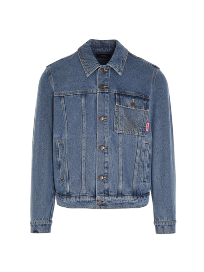 Paccbet Rassvet-embroidered Denim Jacket In Blue