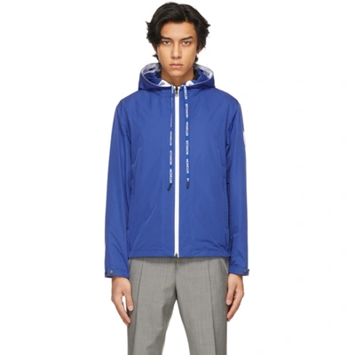 Moncler Carles Hooded Light Nylon Jacket In Blue | ModeSens