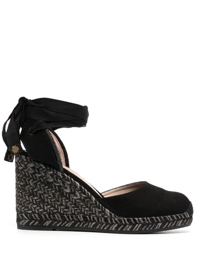 Stuart Weitzman Marguerita Wedge Espadrillas In Black