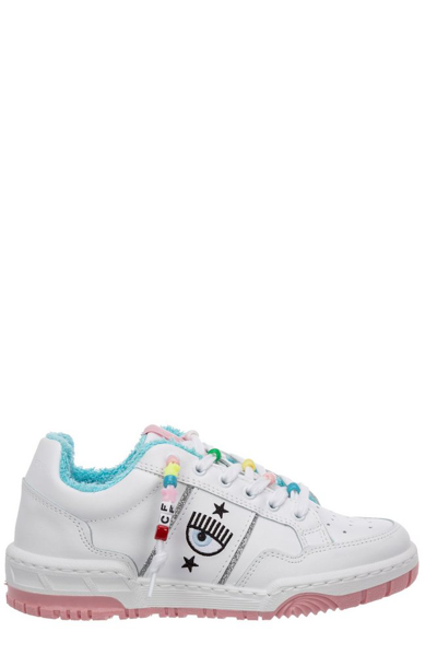 Chiara Ferragni White Leather Cf-1 Sneakers