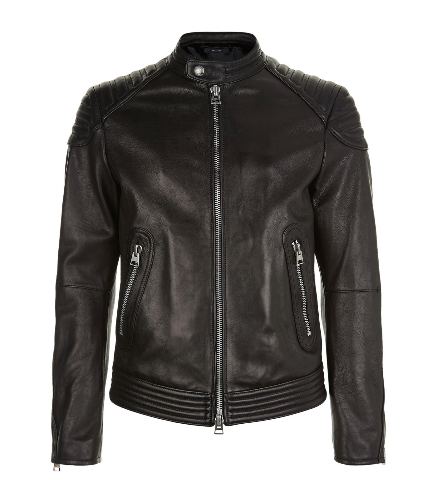 Tom Ford Leather Biker Jacket In Black | ModeSens