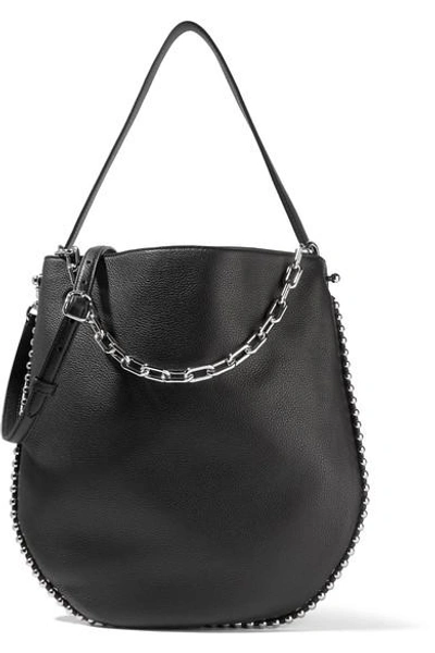 Alexander Wang Roxy Studded Textured-leather Shoulder Bag In Black