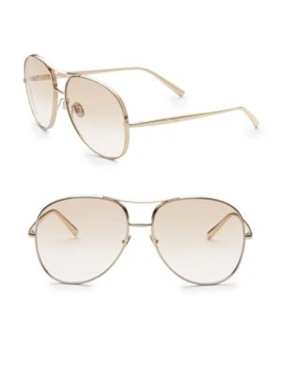 Chloé Nolla 61mm Oversized Square Aviator Sunglasses In Gold