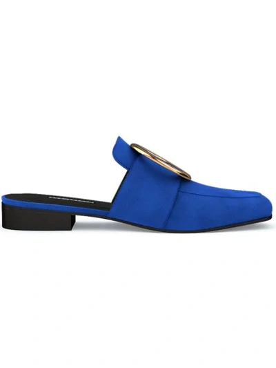 Dorateymur Pet Crystal Embellished Flat Loafers In Blue