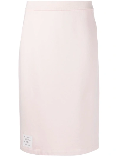Thom Browne Jersey Cotton Pencil Skirt In Pink