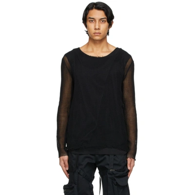 Raf Simons Black Layered Long Sleeve T-shirt In 00099 Black