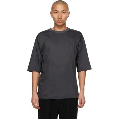 N.hoolywood Grey Half Sleeve T-shirt In Charcoal