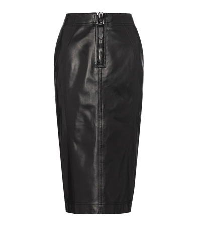 Tom Ford Leather Pencil Skirt In Black