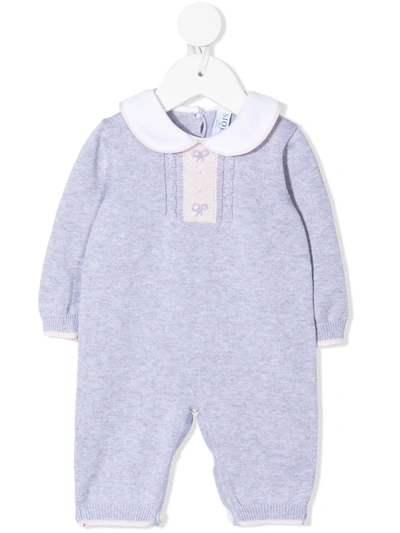 Siola Babies' Contrast-trimmed Cotton Romper In Grey