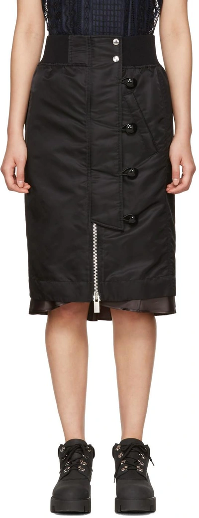 Sacai Black Nylon Ma-1 Skirt