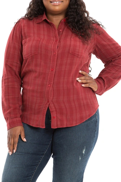 Slink Jeans Western Shirt In Burgundy