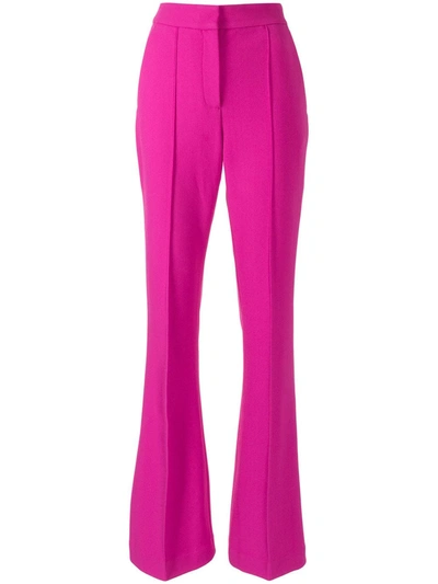 Rebecca Vallance Amina High-rise Flared Crêpe Pants In Pink