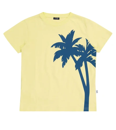 Il Gufo Kids' Palm Tree-print Cotton T-shirt In Yellow