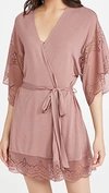 Eberjey Beatrix Dusky Pink Stretch-jersey Robe In Hazelnut
