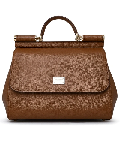 Dolce & Gabbana Woman Sicily Brown Leather Bag
