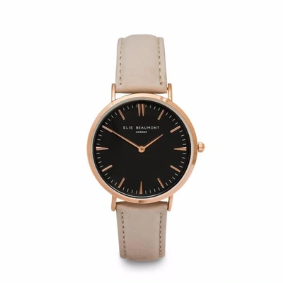 Elie Beaumont Oxford Large Stone Nappa Leather Black Dial