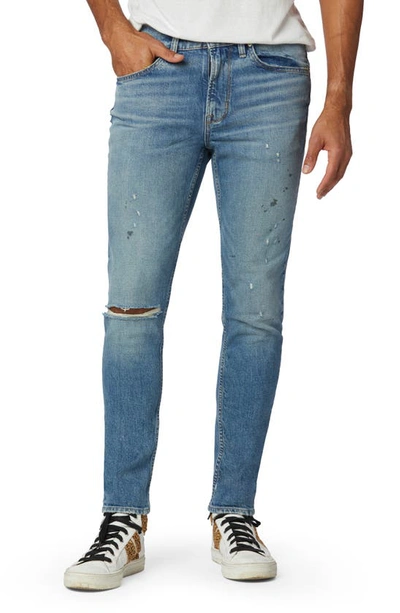 Hudson Zack Distressed Skinny Fit Jeans In Blue