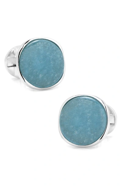 Cufflinks, Inc Aquamarine Jade Cuff Links In Aqua Jade