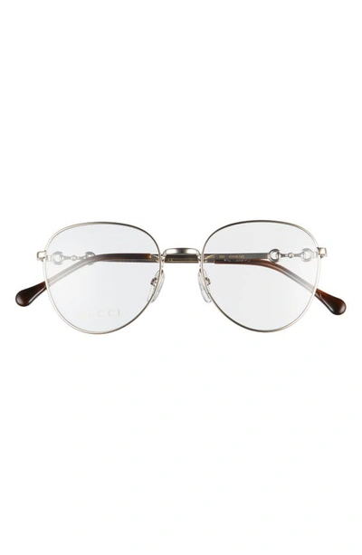 Gucci 51mm Round Optical Glasses In Gold
