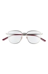 Gucci 49mm Rectangle Optical Glasses In Gold