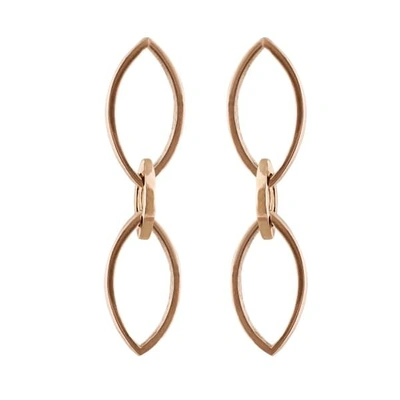 Edge Only Marquise Slice Drop Earrings In 14ct Gold