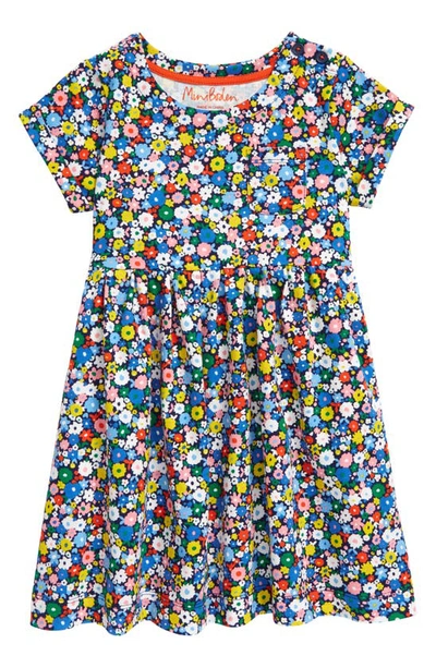 Mini Boden Kids' Fun Jersey Dress In Elizabethan Blue Flower Patch |  ModeSens