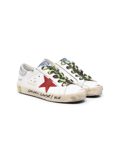 Golden Goose Teen Low-top Camouflage Lace Sneakers In White