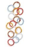 L Erickson Grab & Go Set Of 15 Ponytail Holders In Dnu/creamsicle