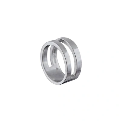 Edge Only Parallel Ring Silver