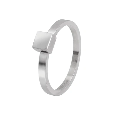 Edge Only Square Stacking Ring Silver