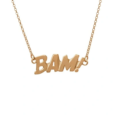 Edge Only Bam Letters Necklace In Gold | A Pop Art Statement Necklace Bam!