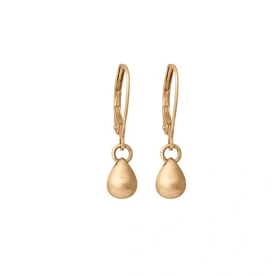 Edge Only Teardrop Earrings In 14 Carat Gold | Solid Gold Drop Earrings With Secure Leverback Ear Wires