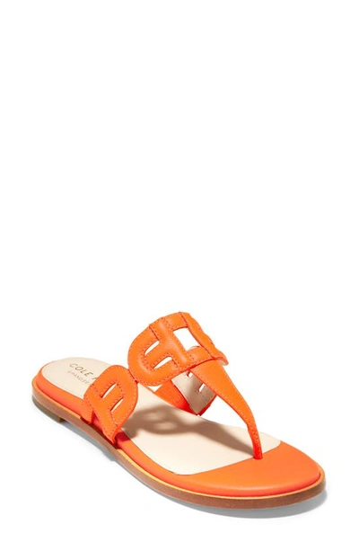 Cole Haan Anoushka Flip Flop In Orange Leather