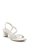 Naturalizer Womens Rhinestone Open Toe Dress Sandals In White Fabric