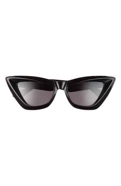 Bottega Veneta 53mm Cat Eye Sunglasses In Black/ Grey