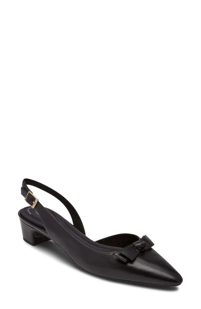 Rockport Gracie Bow Slingback Pump In Black Leather
